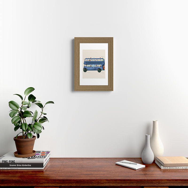 the big blue bus Framed Art Print Gallery Image 52