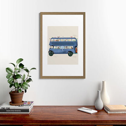 the big blue bus Framed Art Print Gallery Image 56