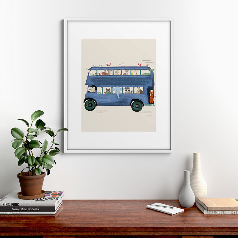 the big blue bus Framed Art Print Gallery Image 39
