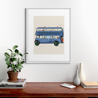 the big blue bus Framed Art Print Gallery Image 39