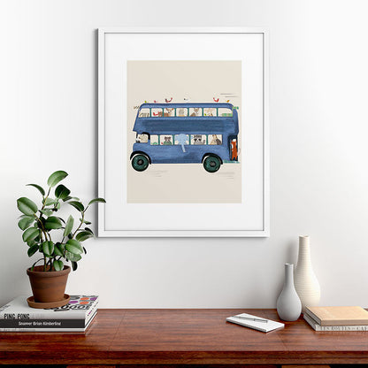 the big blue bus Framed Art Print Gallery Image 76