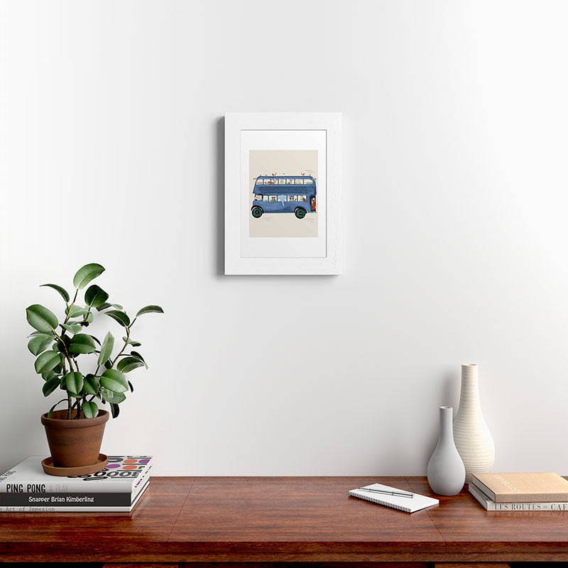 the big blue bus Framed Art Print Gallery Image 72
