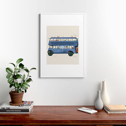 the big blue bus Framed Art Print Gallery Image 37