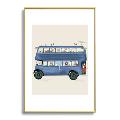 the big blue bus Framed Art Print Gallery Image 123