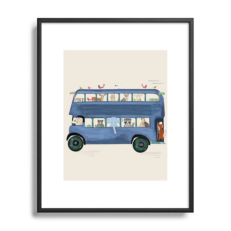 the big blue bus Framed Art Print Gallery Image 111