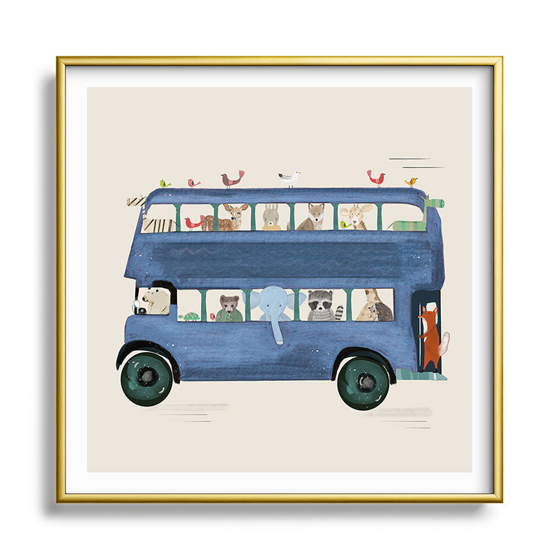 the big blue bus Framed Art Print Gallery Image 133