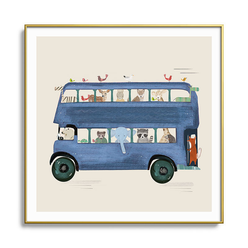 the big blue bus Framed Art Print Gallery Image 136