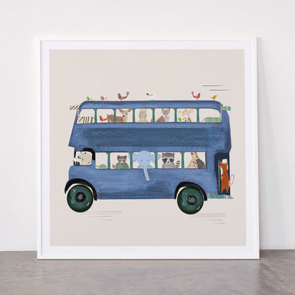 the big blue bus Framed Art Print Gallery Image 43