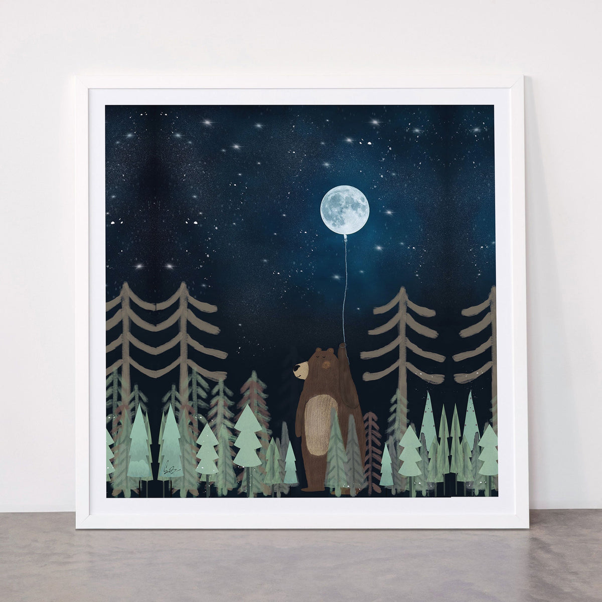 the moon balloon Framed Art Print Gallery Image 87