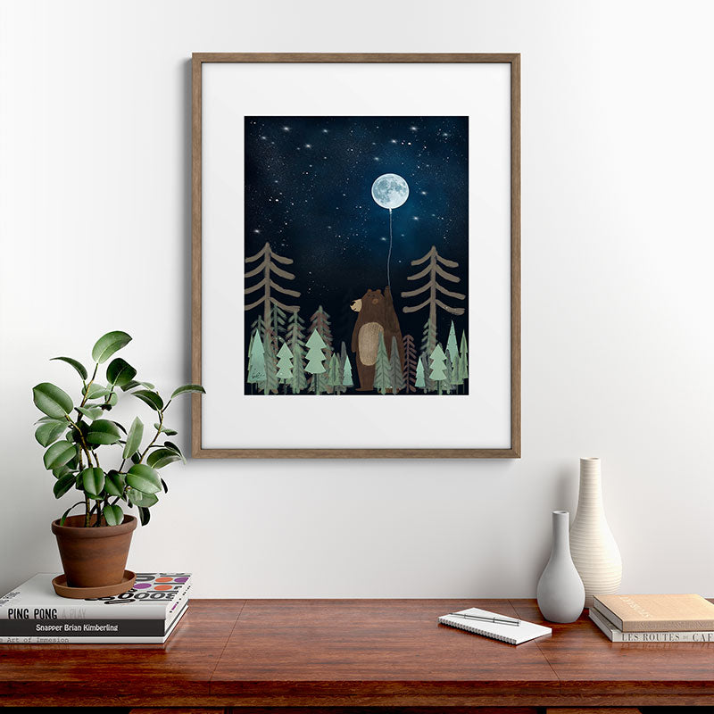 the moon balloon Framed Art Print Gallery Image 19