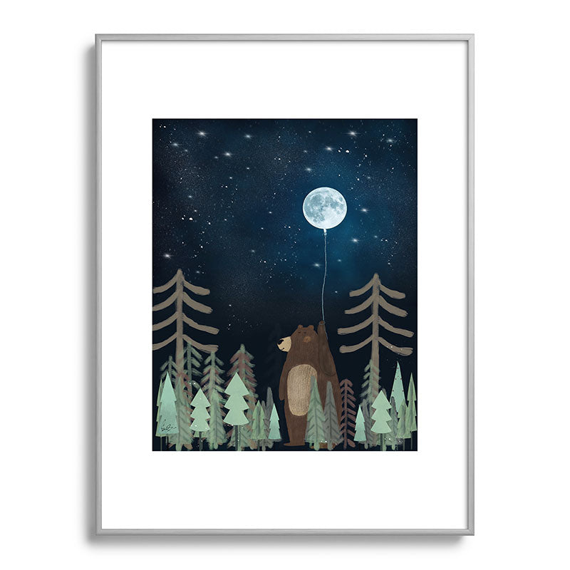 the moon balloon Framed Art Print Gallery Image 135