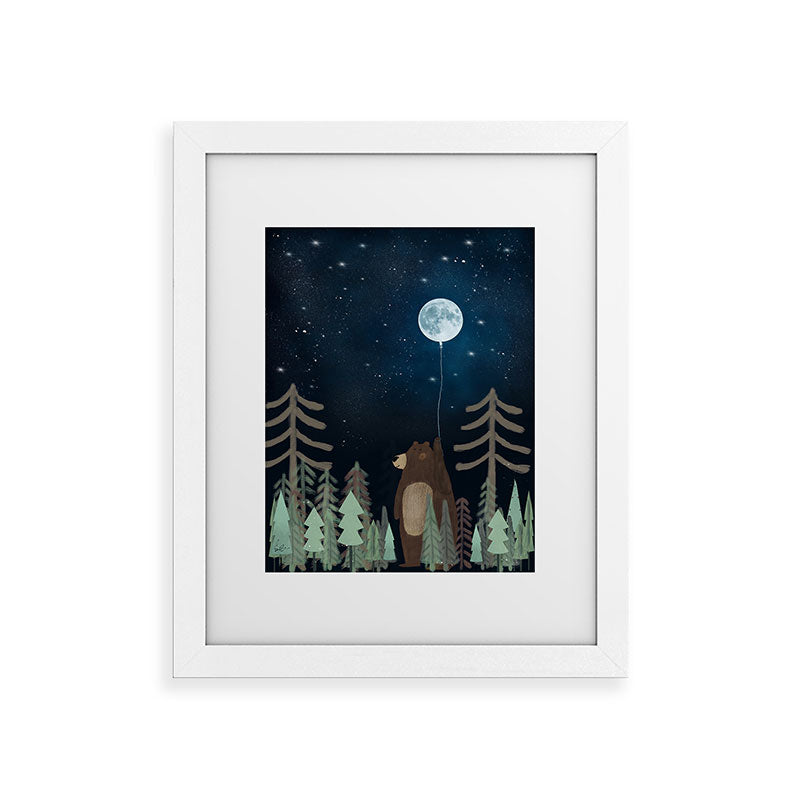 the moon balloon Framed Art Print Gallery Image 73