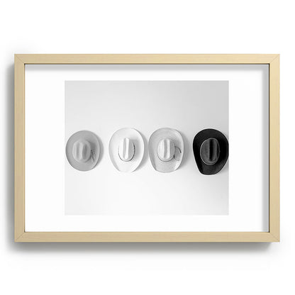 Cowboy Hat Wall - Black and White Framed Art Print Gallery Image 71