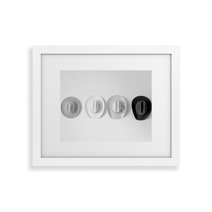 Cowboy Hat Wall - Black and White Framed Art Print Gallery Image 54