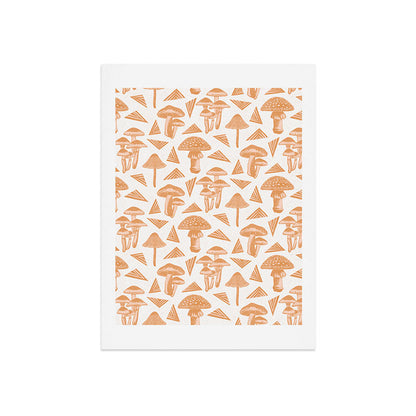 Block-print Mushrooms - ochre and blush pink Art Print Gallery Image 9