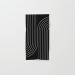 Minimal Line Curvature II Black and White Mid Century Modern Arch Abstract Hand & Bath Towel Gallery Image 1