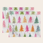 Colorful Vintage Bottlebrush Christmas Trees Placemat Gallery Image 1
