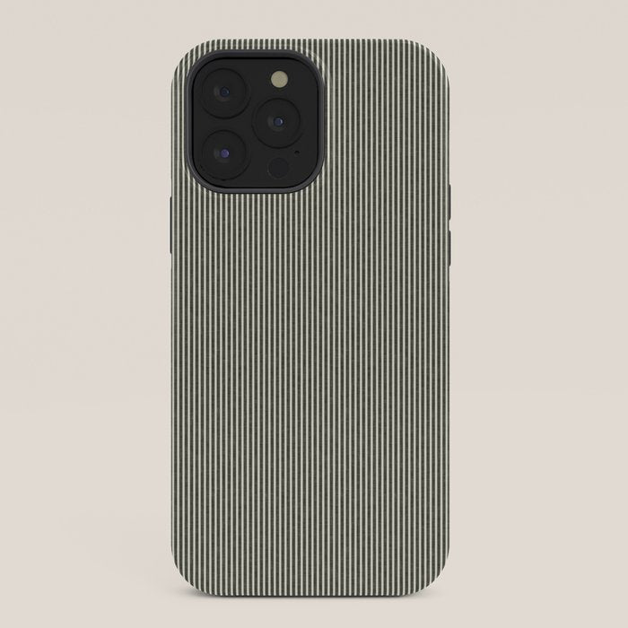 linen textured stripes - olive green iPhone Case Gallery Image 36