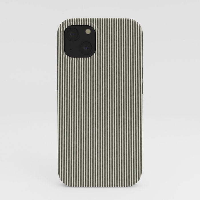 linen textured stripes - olive green iPhone Case Gallery Image 37
