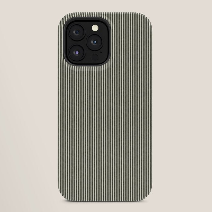 linen textured stripes - olive green iPhone Case Gallery Image 28