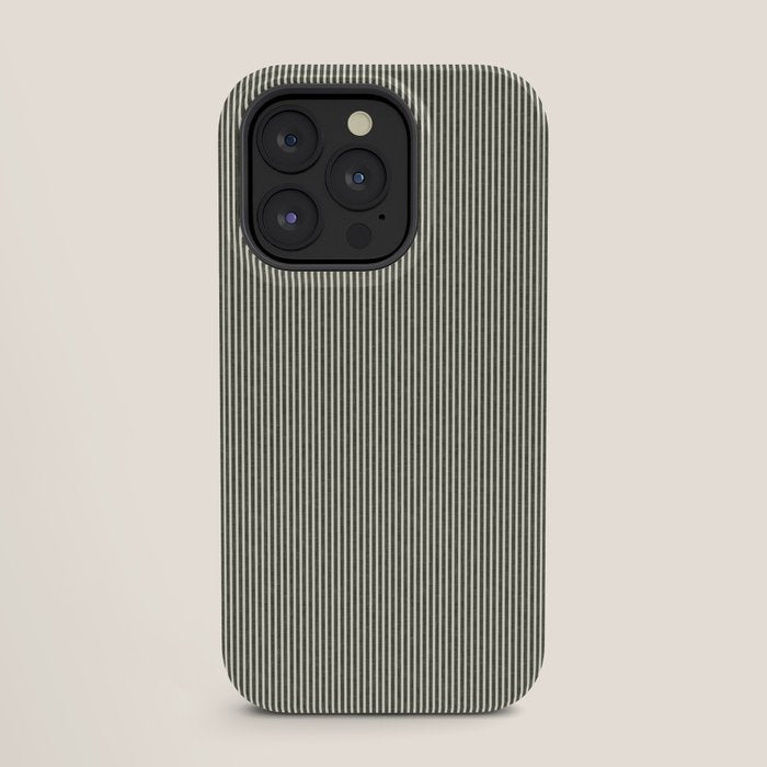 linen textured stripes - olive green iPhone Case Gallery Image 27