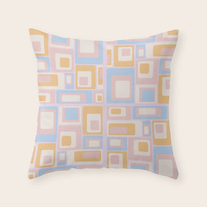 mid century mod squares pastel beach palette Throw Pillow Gallery Image 6