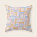 mid century mod squares pastel beach palette Throw Pillow Gallery Image 1
