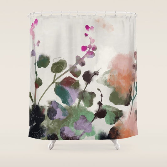 floral abstract summer autumn Shower Curtain Gallery Image 1