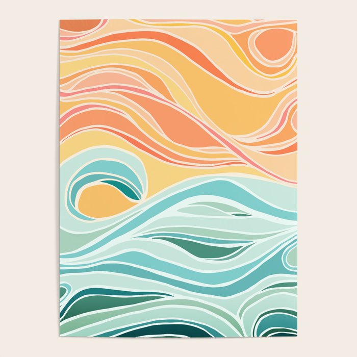 Sea and Sky Abstract Landscape Poster Gallery Image 1