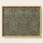 William Morris Vintage Blackthorn Green Charcoal Serving Tray Gallery Image 1