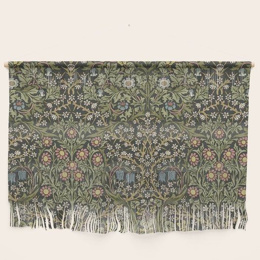 William Morris Vintage Blackthorn Green Charcoal Wall Hanging Gallery Image 2