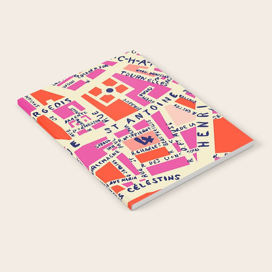 paris map pink Notebook Gallery Image 2