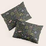 Herbarium ~ vintage inspired botanical art print ~ black Pillow Sham Gallery Image 1