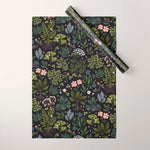 Herbarium ~ vintage inspired botanical art print ~ black Wrapping Paper Gallery Image 1