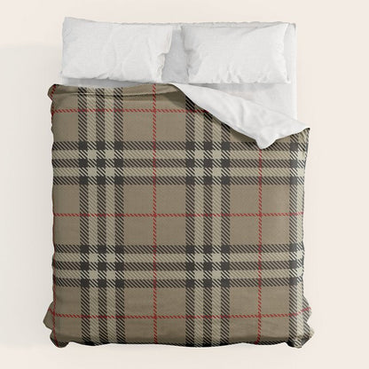 Luxury Beige Tartan Plaid Pattern Duvet Cover Gallery Image 7