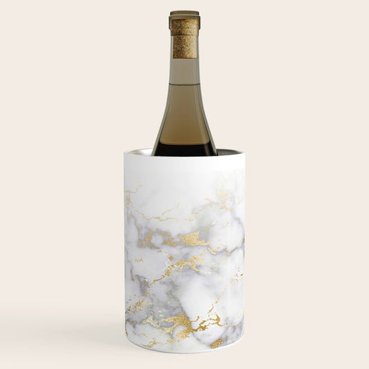 Blush chic faux gold gray gradient marble Wine Chiller Gallery Image 1