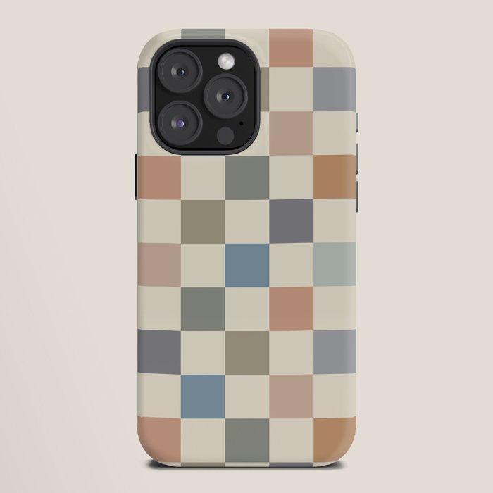 Blue & Beige Neutral Checker iPhone Case Gallery Image 12