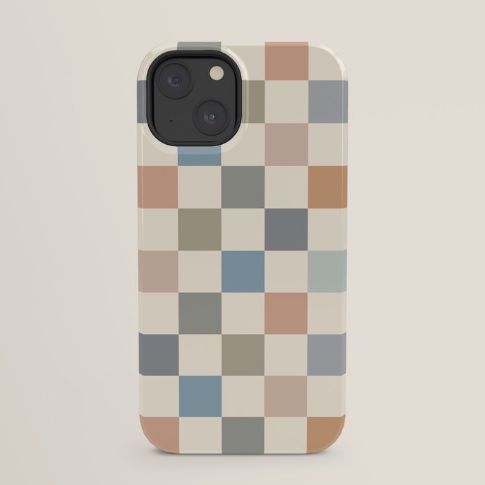 Blue & Beige Neutral Checker iPhone Case Gallery Image 21