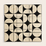 Mid-Century Modern Pattern No.2 - Black and White Wood Wall Art Gallery Image 1