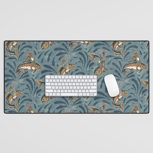 Rodeo Frogs - Blue Desk Mat Gallery Image 1