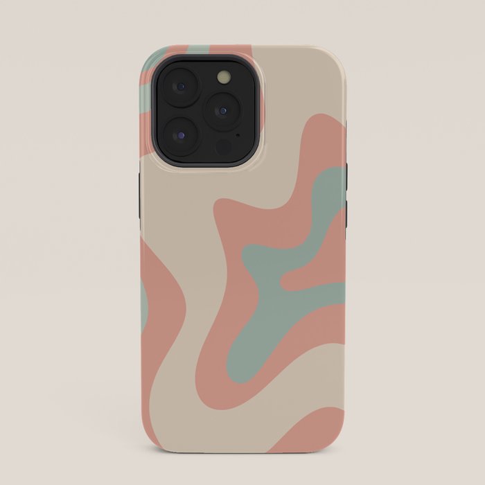 Retro Liquid Swirl Abstract Square Pattern in Pastel Blush Mint iPhone Case Gallery Image 35