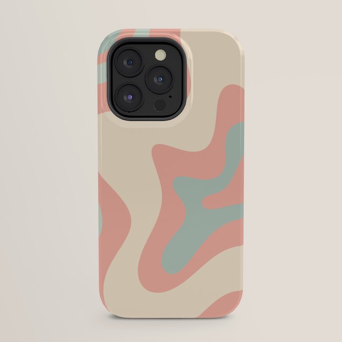 Retro Liquid Swirl Abstract Square Pattern in Pastel Blush Mint iPhone Case Gallery Image 23