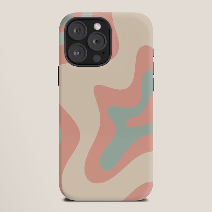Retro Liquid Swirl Abstract Square Pattern in Pastel Blush Mint iPhone Case Gallery Image 12