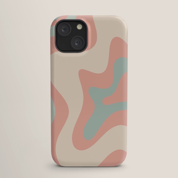 Retro Liquid Swirl Abstract Square Pattern in Pastel Blush Mint iPhone Case Gallery Image 17
