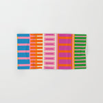 Colorful Block Stripe Bold Pattern Pink Green Orange Blue Bath Towel Gallery Image 1