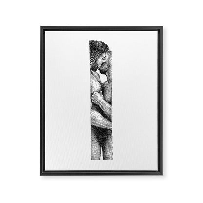 Kiss NOODDOOD Strip Framed Canvas Print Gallery Image 1