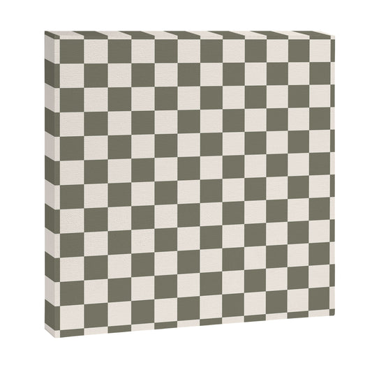Checkerboard - Olive Green Canvas Print Gallery Image 2