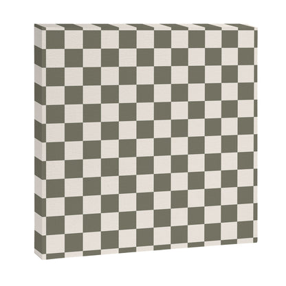 Checkerboard - Olive Green Canvas Print Gallery Image 6
