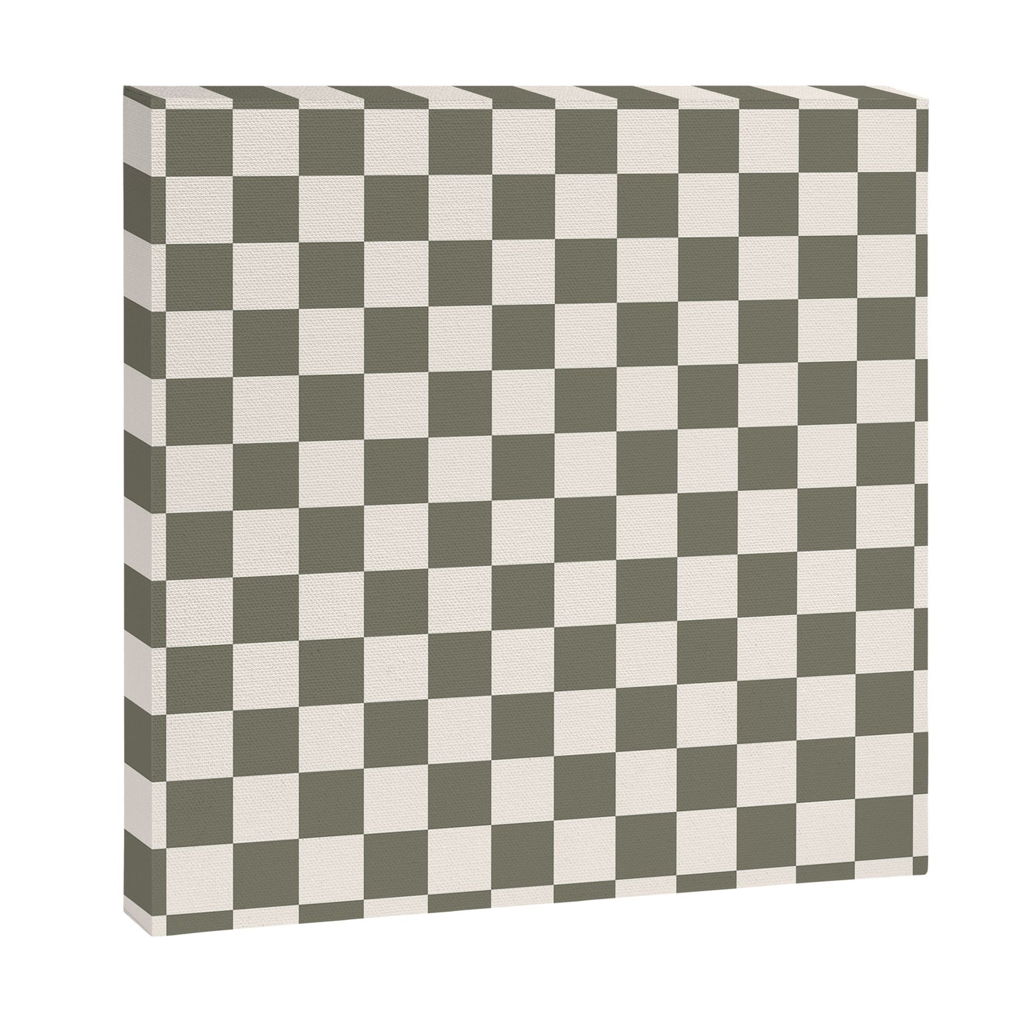 Checkerboard - Olive Green Canvas Print Gallery Image 9