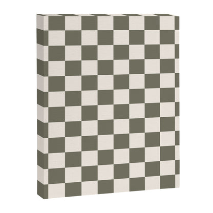 Checkerboard - Olive Green Canvas Print Gallery Image 3